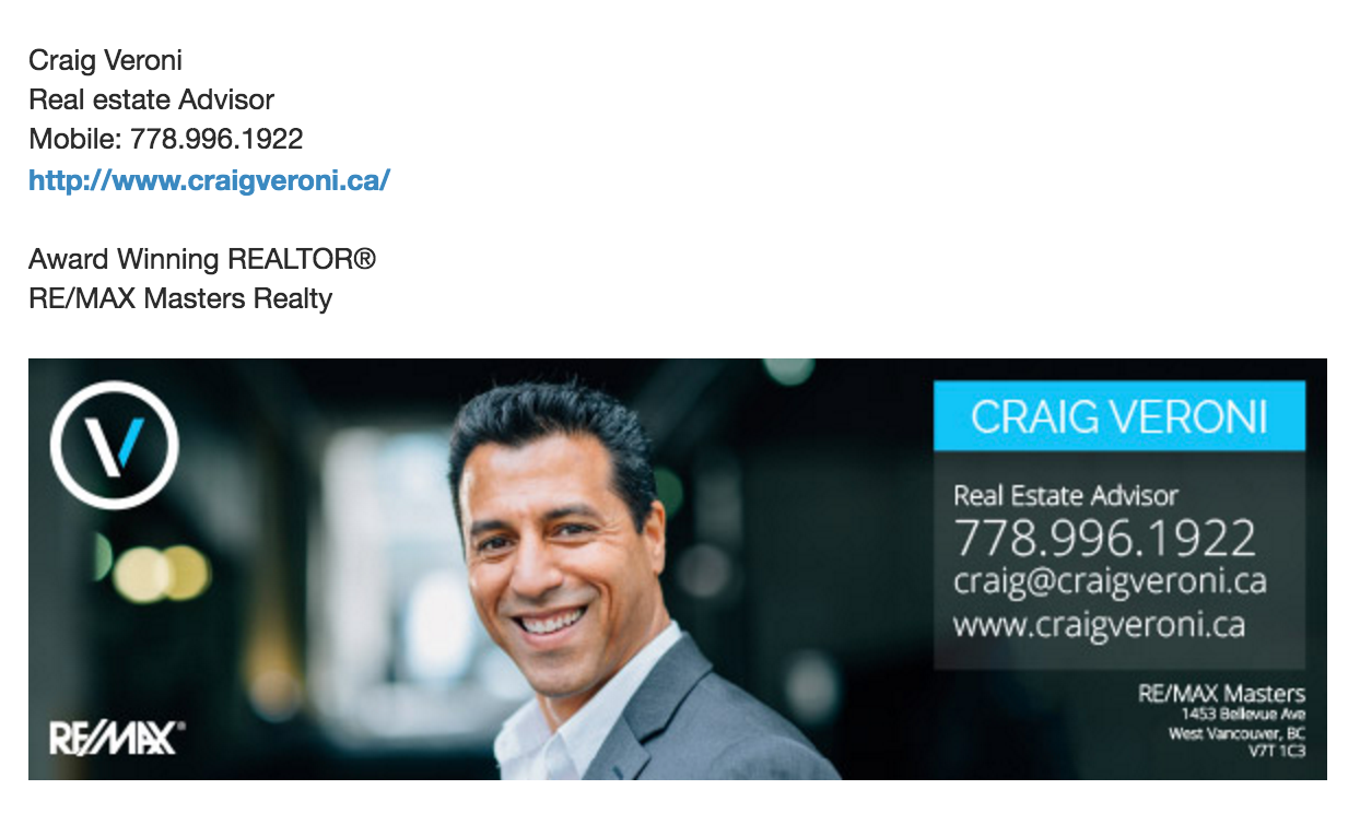 Craig Veroni Real Estate Email Signature