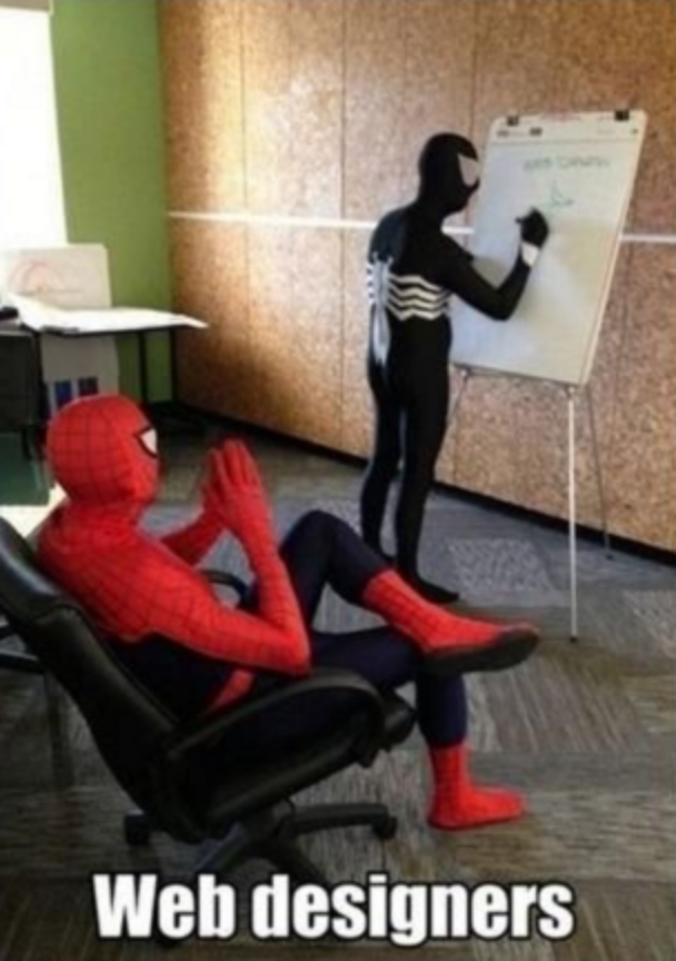 Spider Man and Venom Web Design Meme