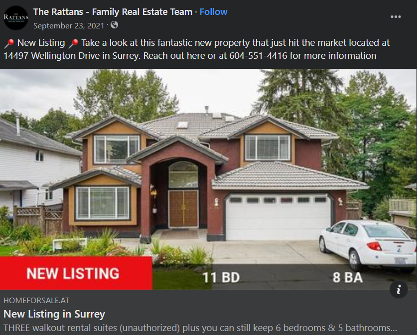 real estate agent posting new listing on social media